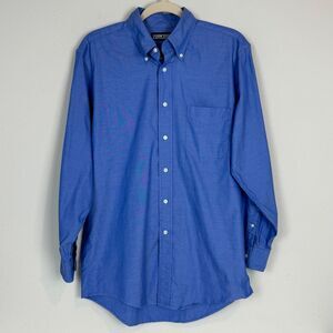 Lands’ End Blue Broadcoth Dress Shirt 15-32